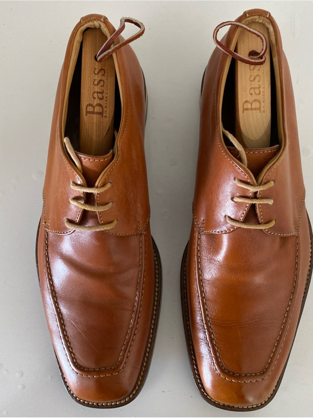 Gordon Rush 3863 Men’s 10 Cognac Brown Apron Toe Derby Made Italy Goodyear Welt
